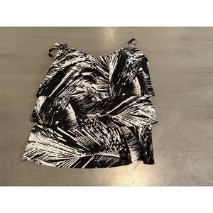 LEAVES black white front layered JAMACIA BAY  swimsuit top tankini size 14